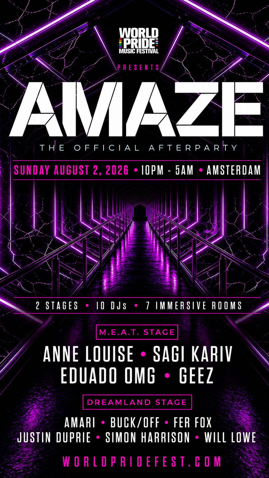 AMAZE Afterparty / WorldPride 2026 flyer